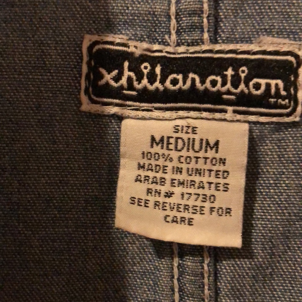 Vintage full zip front denim short sleeve mini dress - Picture 2 of 4
